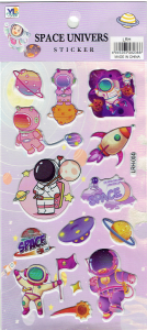 Naklejki wypukłe, puffy - kosmos, astronauta, rakiety, planety