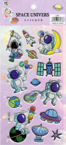 Naklejki wypukłe, puffy - kosmos, astronauta, rakiety, planety