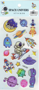 Naklejki wypukłe, puffy - kosmos, astronauta, rakiety, planety