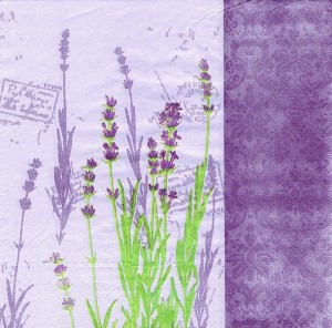 Serwetka decoupage 33x33 cm - lawenda, kwiaty, wzorki