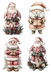 Papier ryżowy A4 do decoupage Artando - Mikołaje, skrzaty, stroiki, kwiaty
