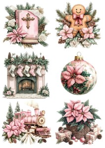 Papier ryżowy A4 do decoupage Artando - bombki, ozdoby, kwiaty, stroiki, święta