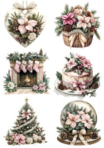 Papier ryżowy A4 do decoupage Artando - bombki, ozdoby, kwiaty, stroiki, święta