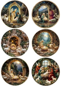 Papier ryżowy A4 do decoupage Artando - szopka, żłóbek, Boże Narodzenie, owieczki