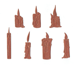 Scrapki papierowe miedziane perłowe świece - 7 sztuk