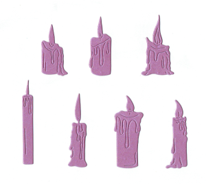 Scrapki papierowe różane perłowe świece - 7 sztuk