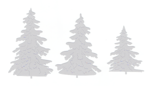 Scrapki papierowe choinki białe - 1 zestaw 