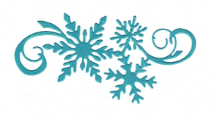 Scrapki papierowe turkusowe perłowe śnieżynki i zawijasy - 5 sztuk