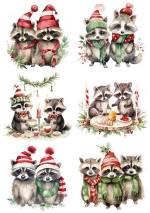 Papier ryżowy A4 do decoupage Artando - szopy, zwierzęta, świece, święta