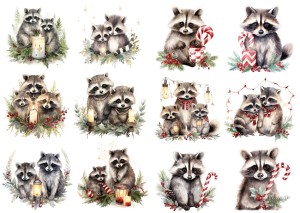 Papier ryżowy A4 do decoupage Artando - szopy, zwierzęta, świece, święta 