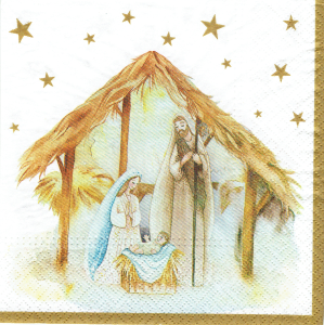 Serwetka decoupage 33x33 cm - szopka, żłóbek, Boże Narodzenie