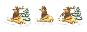 Scrapki papierowe z efektem 3D - jelenie, drzewa, zima