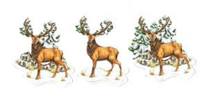 Scrapki papierowe z efektem 3D - jelenie, drzewa, zima