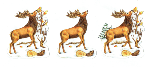 Scrapki papierowe z efektem 3D - jelenie, drzewa, zima