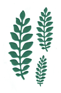 Scrapki papierowe zielone perłowe Liście, paprocie - 1 zestaw