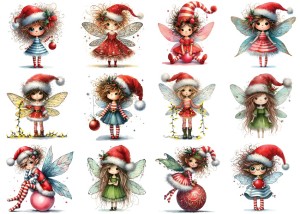 Papier ryżowy A4 do decoupage Artando - wróżki, elfy, czarodziejki, zima, święta