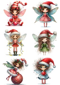 Papier ryżowy A4 do decoupage Artando - wróżki, elfy, czarodziejki, zima, święta