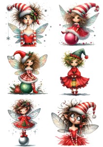 Papier ryżowy A4 do decoupage Artando - wróżki, elfy, czarodziejki, zima, święta