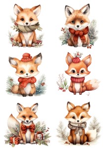 Papier ryżowy A4 do decoupage Artando - lisy, liski, zima