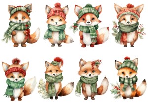 Papier ryżowy A4 do decoupage Artando - lisy, liski, zima