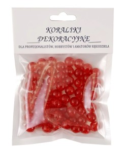 Koraliki plastikowe crackle 10mm 60szt czerwone