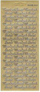 Stickersy, naklejki złote 10x23cm - Wesołych Świąt