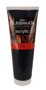 Farba akrylowa Van Bleiswijck 250ml - czarna, black
