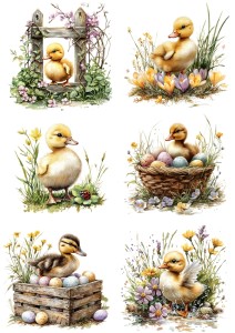Papier ryżowy A4 Artando do decoupage - Wielkanoc, kaczki, ptaki, jajka, kwiaty