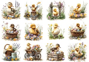 Papier ryżowy A4 Artando do decoupage - Wielkanoc, kaczki, ptaki, jajka, kwiaty