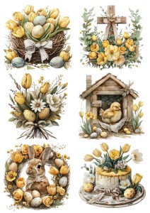 Papier ryżowy A4 Artando do decoupage - Wielkanoc, pisanki, jajka, kwiaty, dekoracje