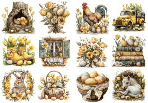 Papier ryżowy A4 Artando do decoupage - Wielkanoc, pisanki, jajka, kwiaty, dekoracje