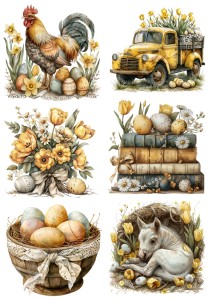 Papier ryżowy A4 Artando do decoupage - Wielkanoc, pisanki, jajka, kwiaty, dekoracje