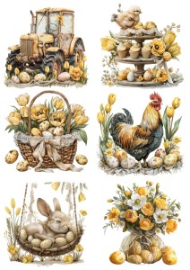 Papier ryżowy A4 Artando do decoupage - Wielkanoc, pisanki, jajka, kwiaty, dekoracje