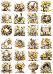 Papier ryżowy A4 Artando do decoupage - Wielkanoc, pisanki, jajka, kwiaty, dekoracje