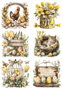 Papier ryżowy A4 Artando do decoupage - Wielkanoc, pisanki, jajka, kwiaty, dekoracje