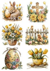 Papier ryżowy A4 Artando do decoupage - Wielkanoc, pisanki, jajka, kwiaty, dekoracje 