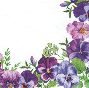 Serwetka decoupage 33x33 cm - kwiaty, kwiatki, bratki