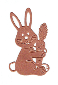 Scrapki papierowe miedziane perłowe zając, zajączek  - 5 sztuk