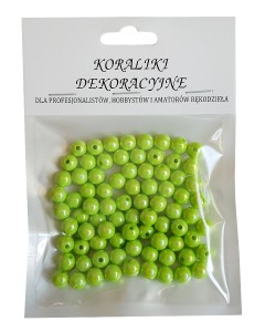Koraliki plastikowe opalizujące 8mm 80szt zielone