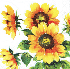 Serwetka decoupage 33x33 cm - kwiaty, kwiatki, słoneczniki