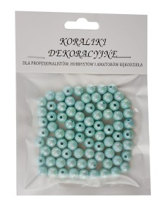 Koraliki plastikowe opalizujące 8mm 80szt jasnoniebieskie