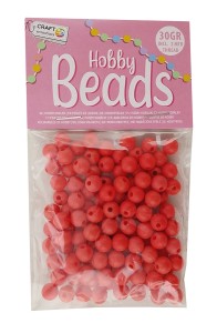 Koraliki plastikowe 8mm 120szt czerwone