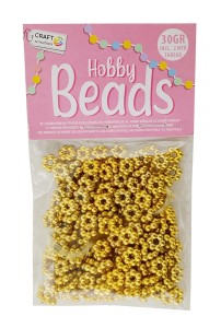 Koraliki plastikowe kwiatki 3x9mm 190szt złote