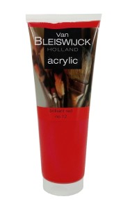 Farba akrylowa Van Bleiswijck 250ml - czerwona, brilliant red