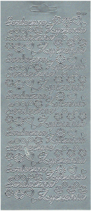 Stickersy, naklejki srebrne 10x23cm - Serdeczne Życzenia