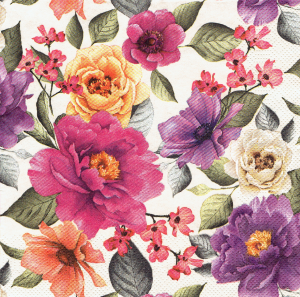 Serwetka decoupage 33x33 cm - kwiaty, kwiatki, róże