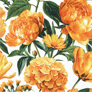 Serwetka decoupage 33x33 cm - kwiaty, kwiatki, piwonie, hortensje, tulipany