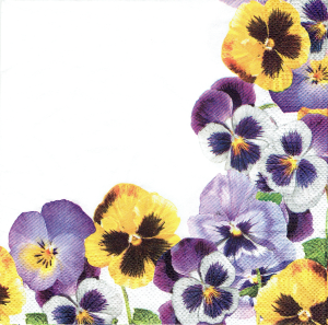 Serwetka decoupage 33x33 cm - kwiaty, kwiatki, bratki