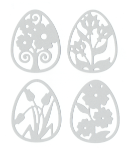 Scrapki papierowe pisanki, jaja białe - 4 sztuki 
