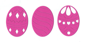 Scrapki papierowe pisanki, jaja ciemnoróżowe - 3 sztuki
